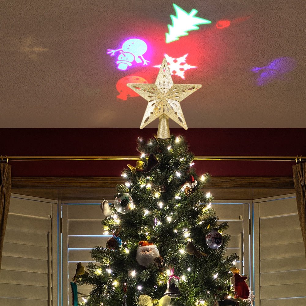 Christmas Tree Top Light Star Snowflake Shape LED Laser Projector Lights Christmas Tree Ornament | Luxury Home Accessories | Heulog Glow