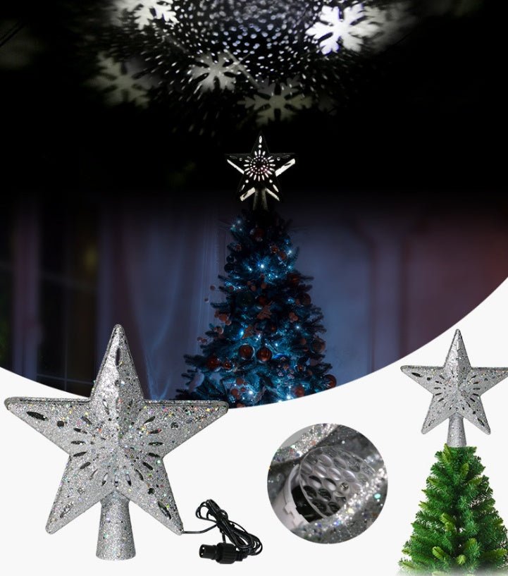 Christmas Tree Top Light Star Snowflake Shape LED Laser Projector Lights Christmas Tree Ornament | Luxury Home Accessories | Heulog Glow