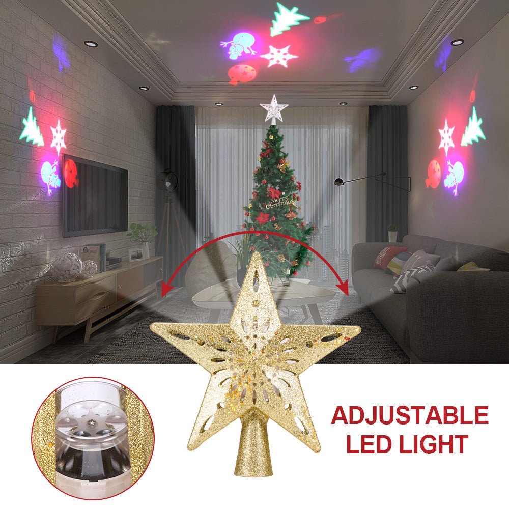 Christmas Tree Top Light Star Snowflake Shape LED Laser Projector Lights Christmas Tree Ornament | Luxury Home Accessories | Heulog Glow