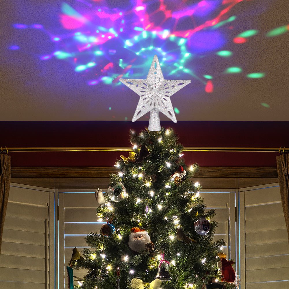 Christmas Tree Top Light Star Snowflake Shape LED Laser Projector Lights Christmas Tree Ornament | Luxury Home Accessories | Heulog Glow