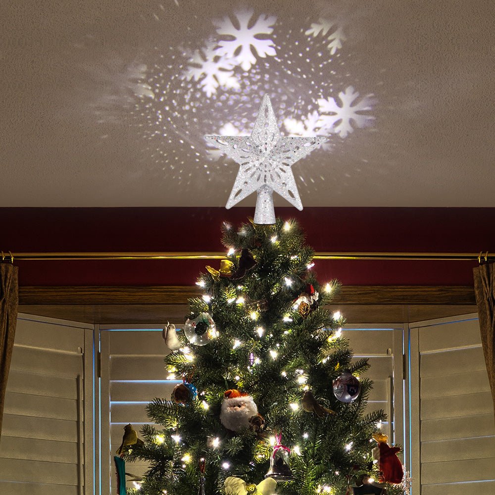Christmas Tree Top Light Star Snowflake Shape LED Laser Projector Lights Christmas Tree Ornament | Luxury Home Accessories | Heulog Glow