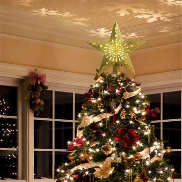 Christmas Tree Top Light Star Snowflake Shape LED Laser Projector Lights Christmas Tree Ornament | Luxury Home Accessories | Heulog Glow
