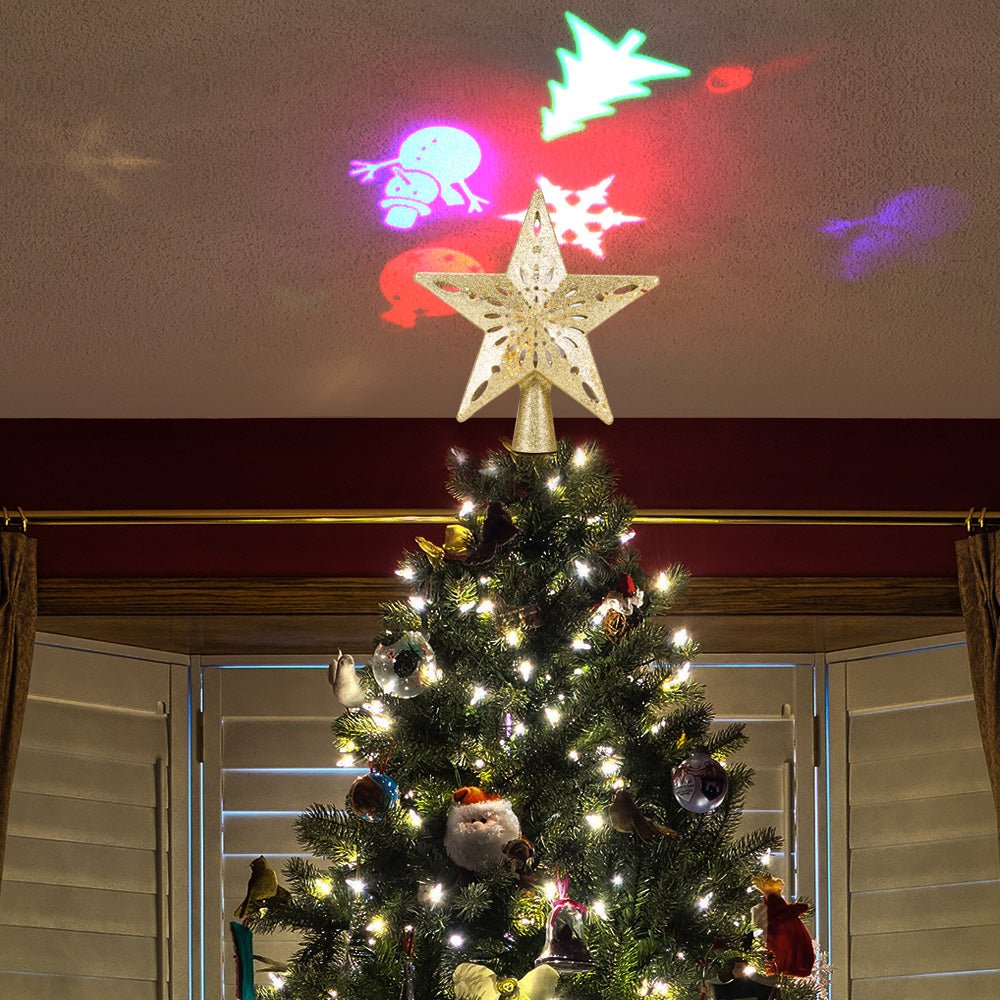 Christmas Tree Top Light Star Snowflake Shape LED Laser Projector Lights Christmas Tree Ornament | Luxury Home Accessories | Heulog Glow