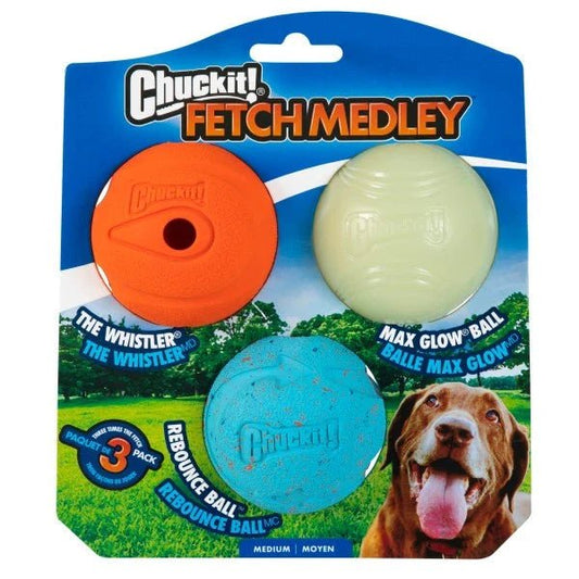 Chuckit! Fetch Medley Assorted Medium (3Pk) 6.5cm | Luxury Home Accessories | Heulog Glow