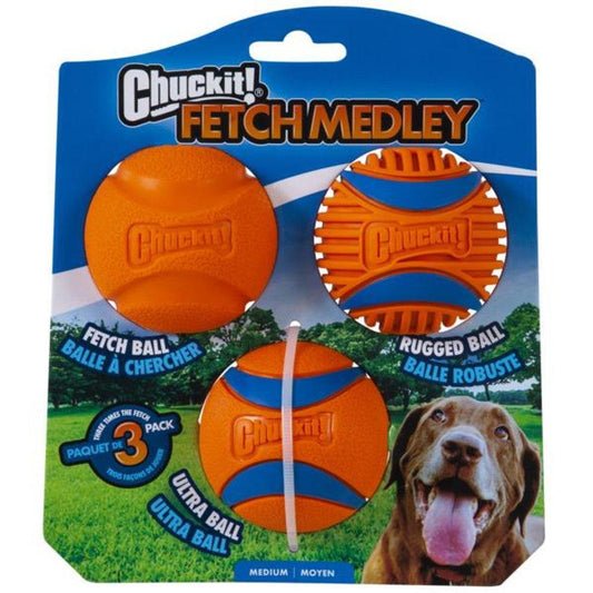 Chuckit! Fetch Medley Gen 3 Medium - 3 Pack | Luxury Home Accessories | Heulog Glow