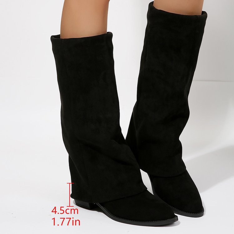 Chunky Heel Cowboy Boot Plus Size Knight Frye Boot | Luxury Home Accessories | Heulog Glow