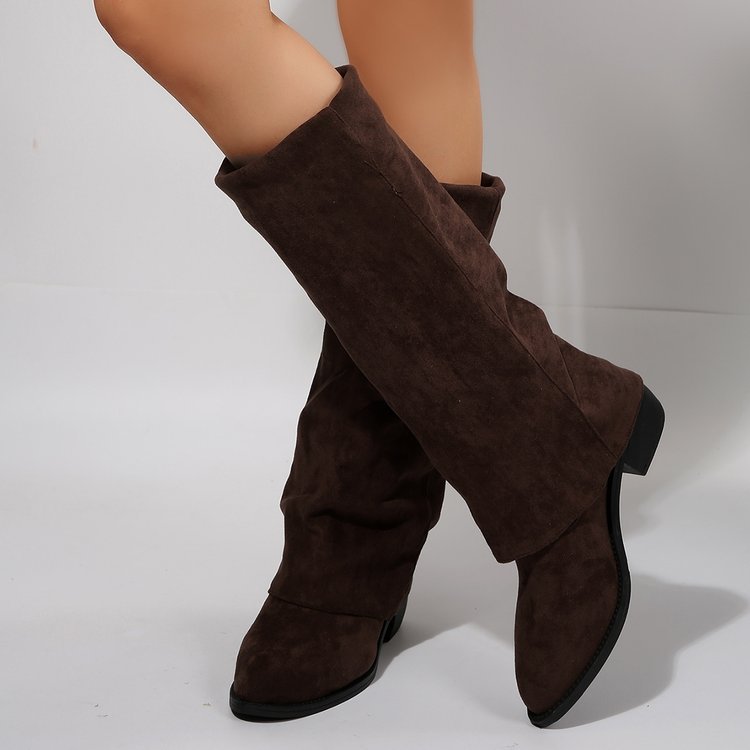 Chunky Heel Cowboy Boot Plus Size Knight Frye Boot | Luxury Home Accessories | Heulog Glow