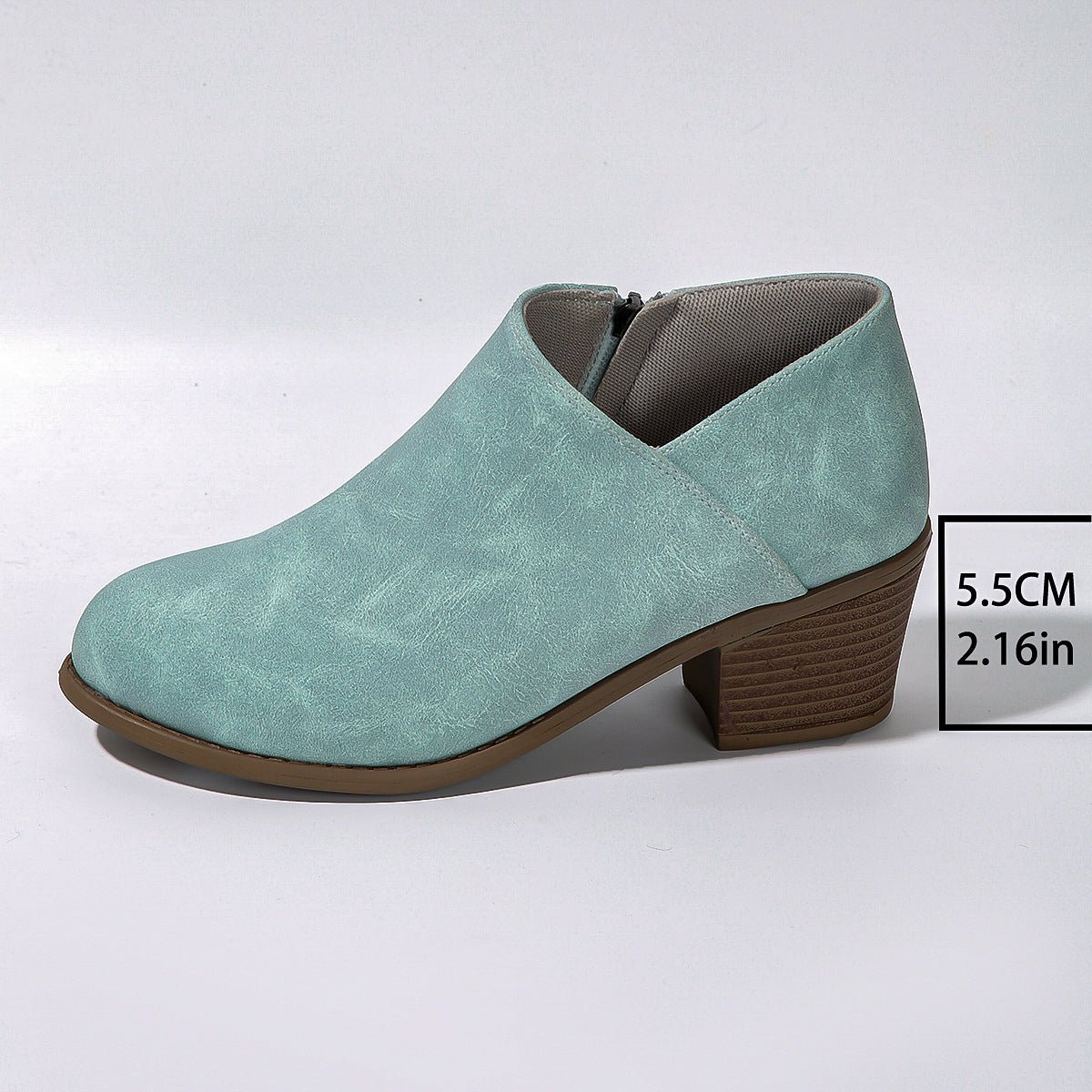 Chunky Heel Round Toe Ankle Boots With Side Zipper Design Fashion Fall Winter Short Boots For Women Shoes | Luxury Home Accessories | Heulog Glow