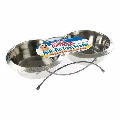 Classic Anti-Tip Feeder & Dishes 2 x 1900ml | Luxury Home Accessories | Heulog Glow