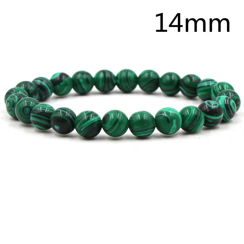 Classic Black Matte Green Malachite Bracelets Suitable Women Men Elastic Strand Jewelry | Luxury Home Accessories | Heulog Glow
