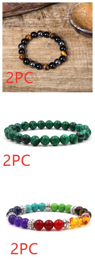 Classic Black Matte Green Malachite Bracelets Suitable Women Men Elastic Strand Jewelry | Luxury Home Accessories | Heulog Glow