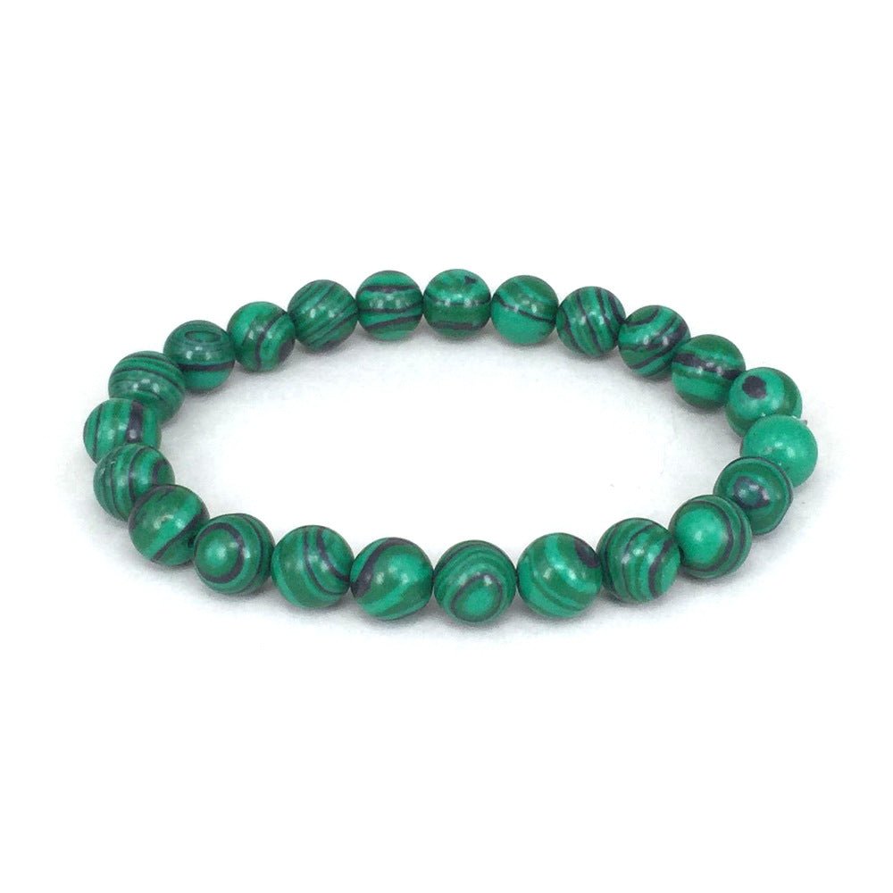 Classic Black Matte Green Malachite Bracelets Suitable Women Men Elastic Strand Jewelry | Luxury Home Accessories | Heulog Glow