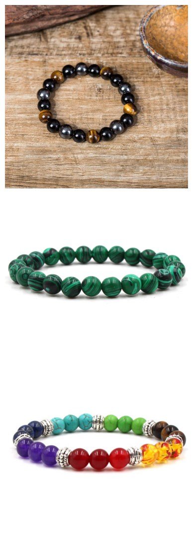 Classic Black Matte Green Malachite Bracelets Suitable Women Men Elastic Strand Jewelry | Luxury Home Accessories | Heulog Glow