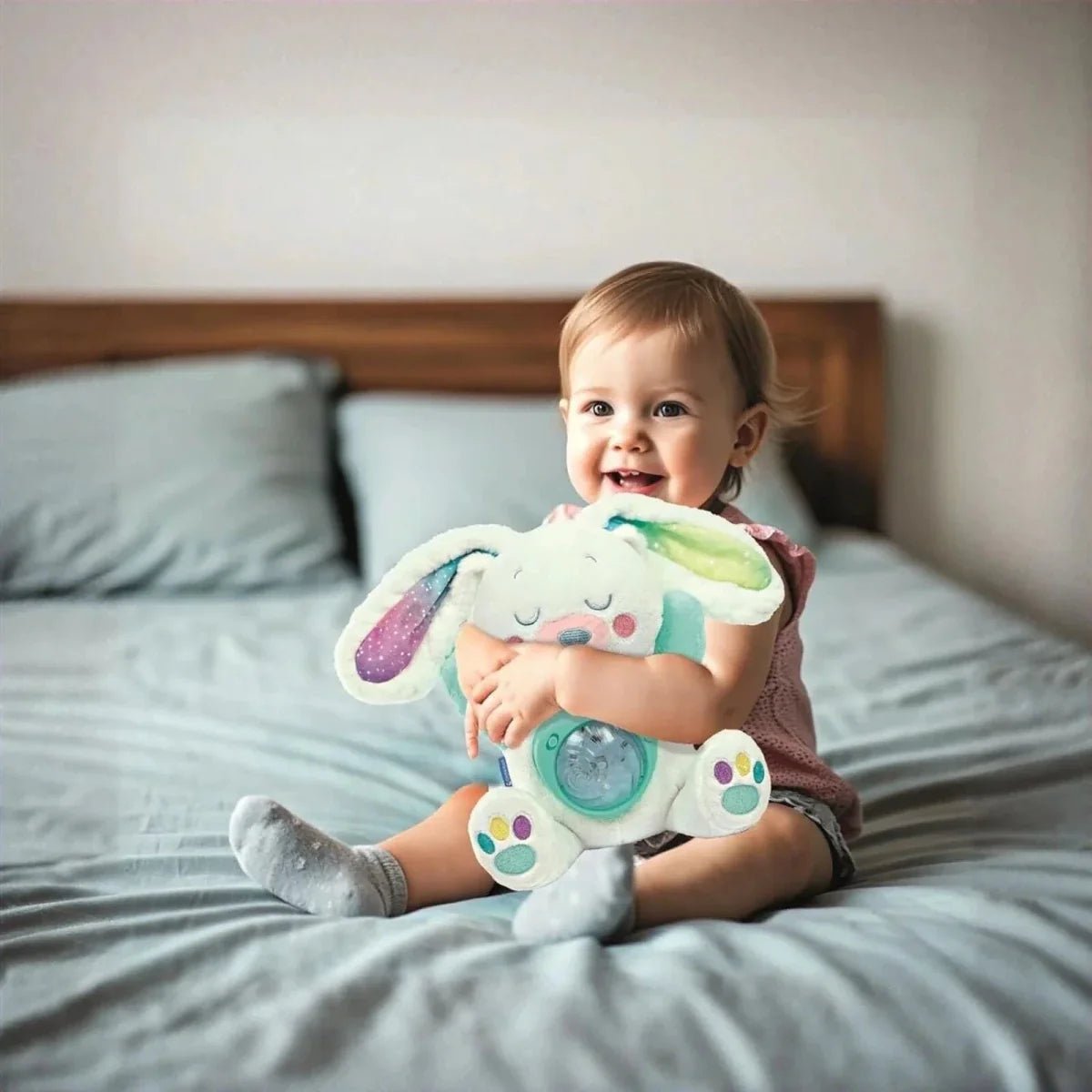 Clementoni Northern Lights Plush Arctic Bunny Projector | Luxury Home Accessories | Heulog Glow