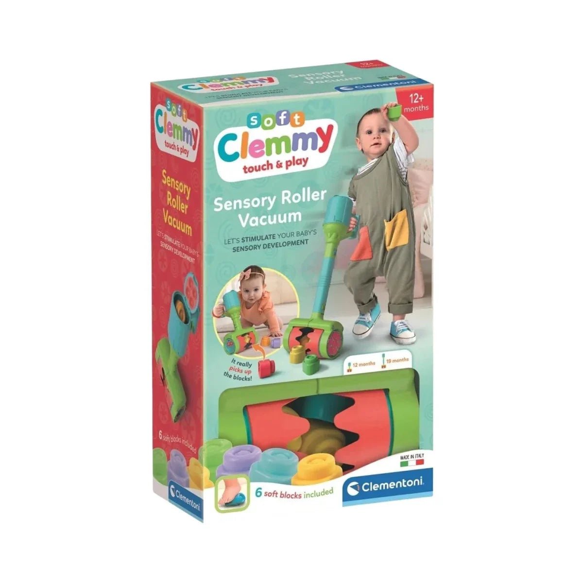 Clementoni Soft Clemmy Sensory Roller Vacuum Cleaner | Luxury Home Accessories | Heulog Glow