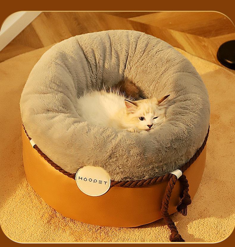 Closed Solid Color Pet Warm Cat Nest | Luxury Home Accessories | Heulog Glow