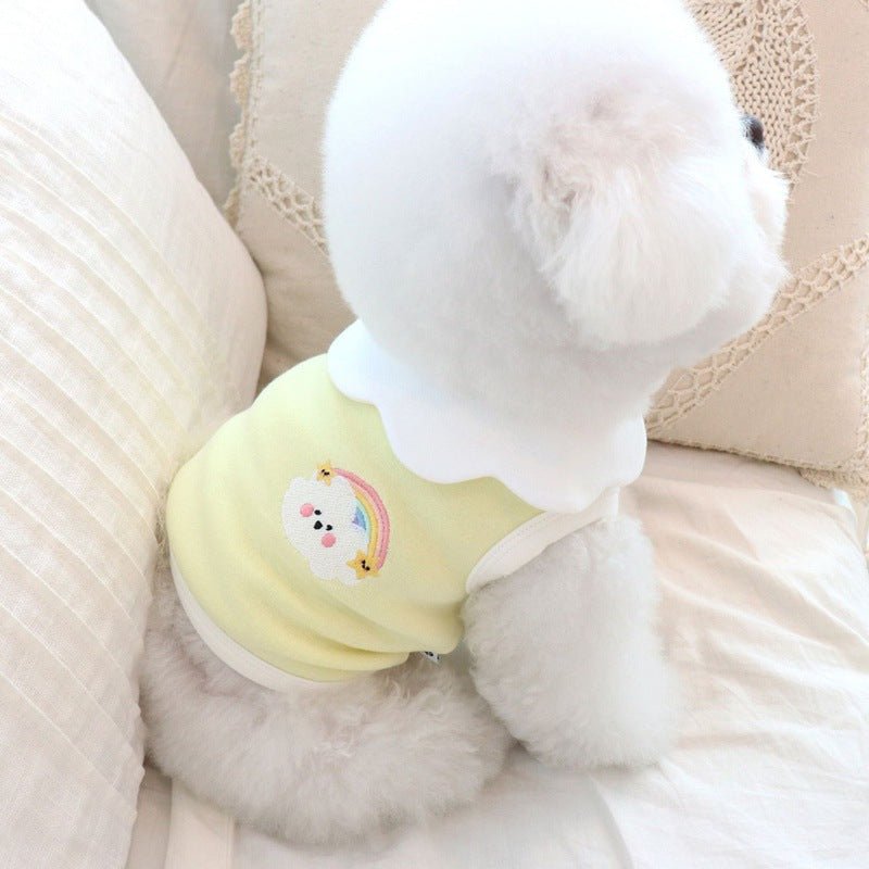 Cloud Embroidery Cute Soft Vest Dog Clothes | Luxury Home Accessories | Heulog Glow