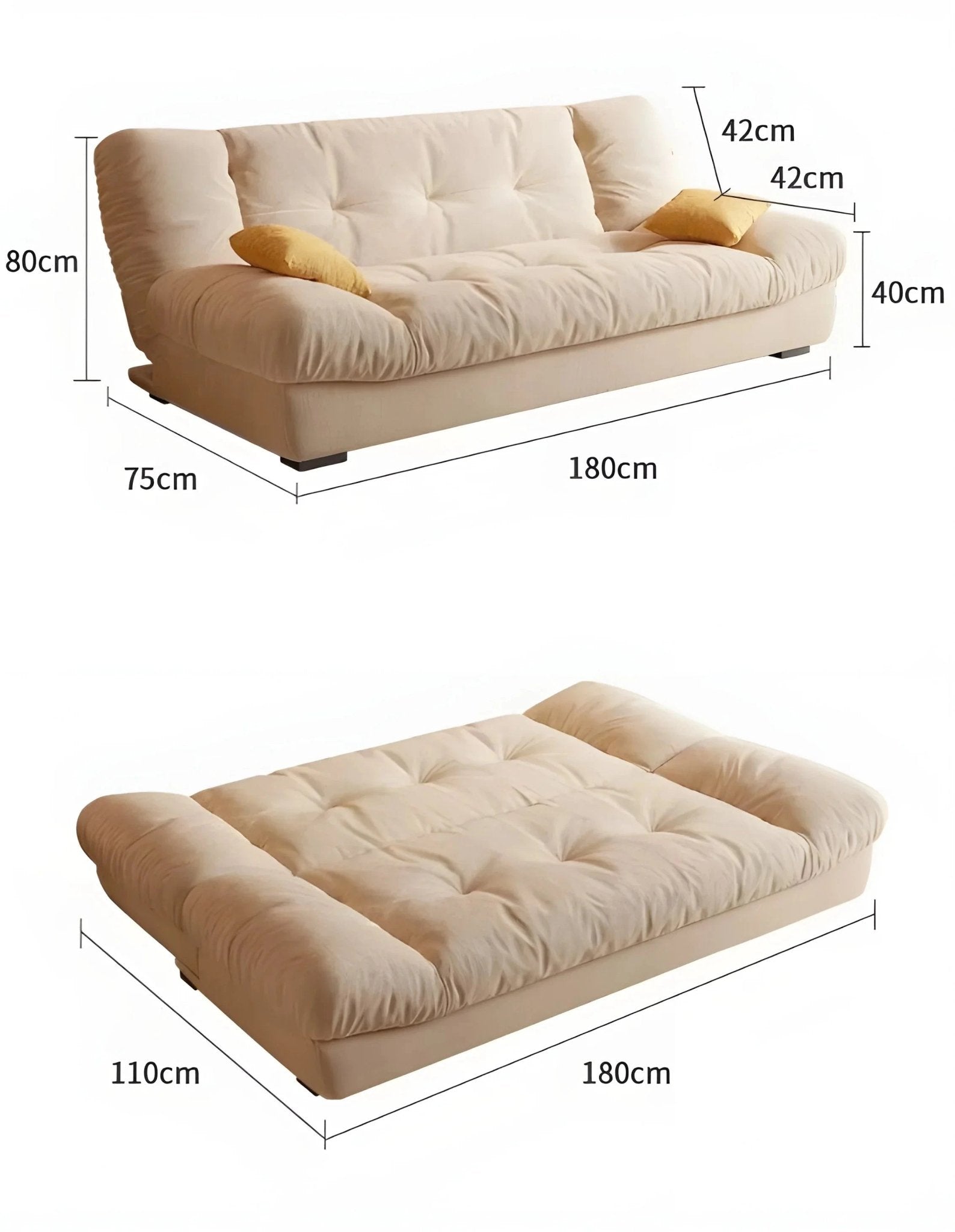 "Cloud" High-Density Foam Adjustable Sofa Bed - 3 Positions | Luxury Home Accessories | Heulog Glow
