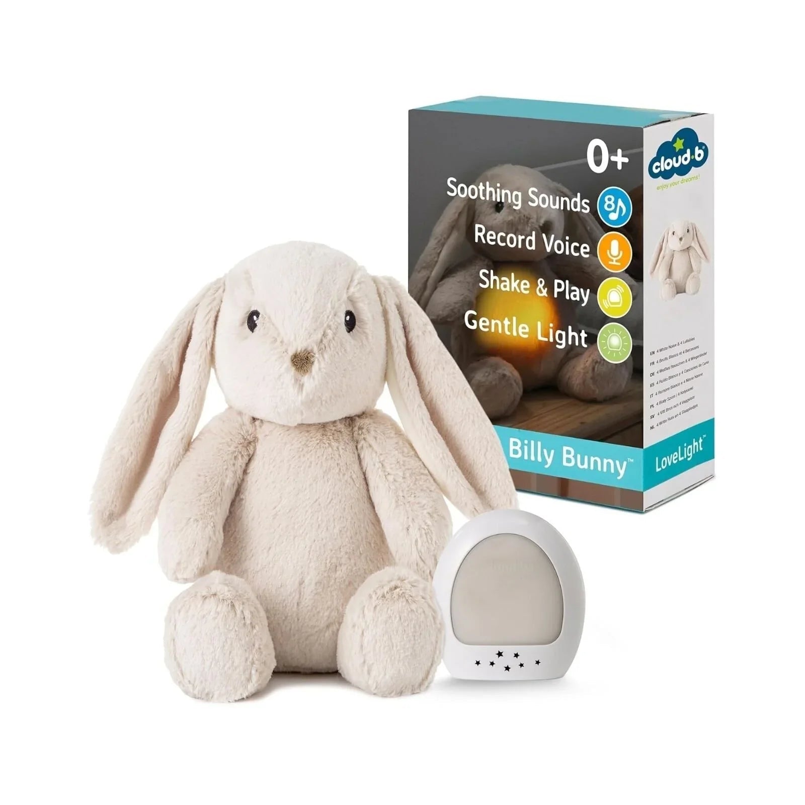 Cloud.b LoveLight Billy Bunny Nightlight & Sound Soother | Luxury Home Accessories | Heulog Glow
