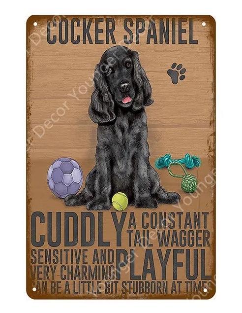 Cocker Spaniel Dog Tin Sign | Luxury Home Accessories | Heulog Glow