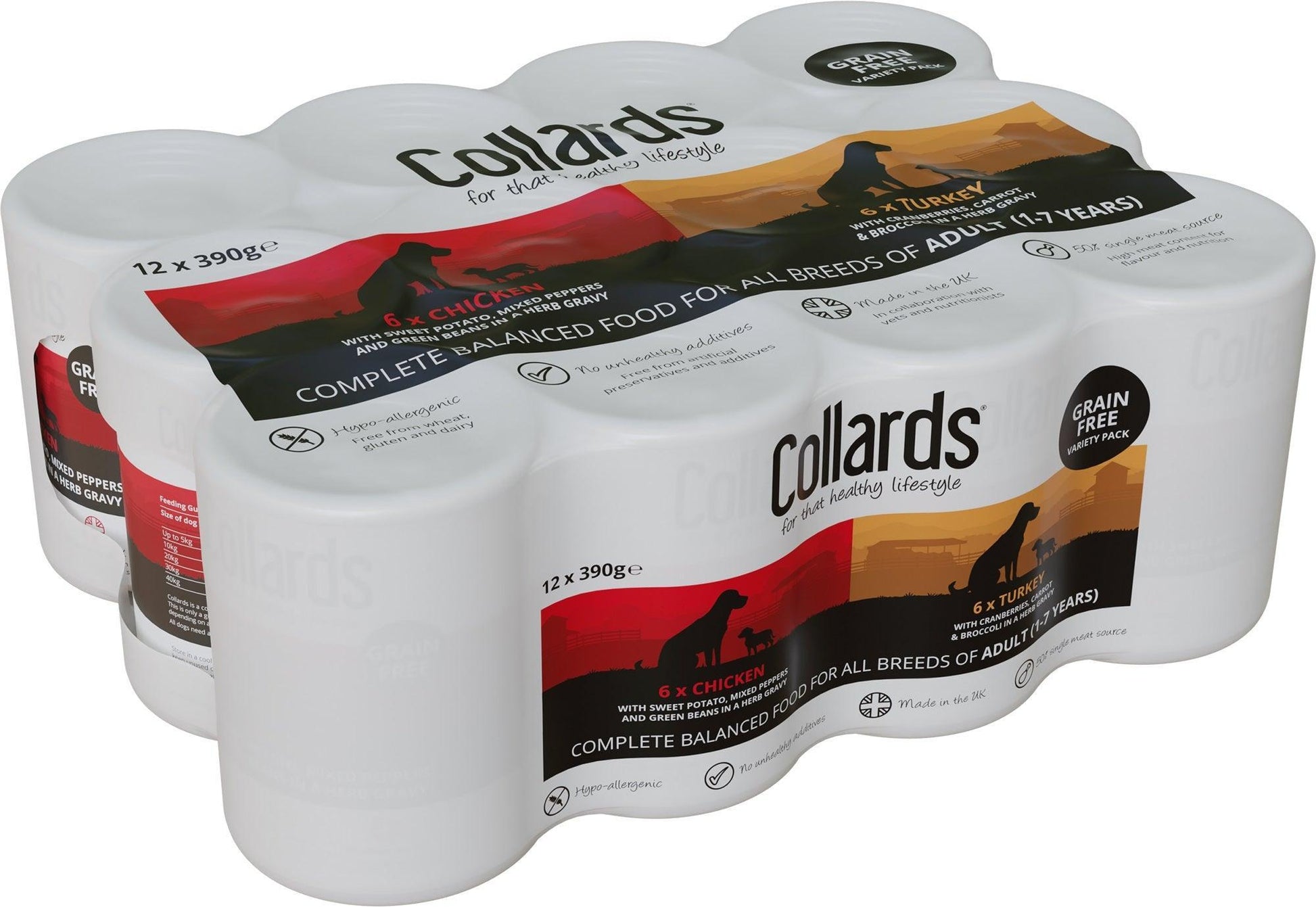 Collards Adult Grain Free Mix Tin12x390g | Luxury Home Accessories | Heulog Glow