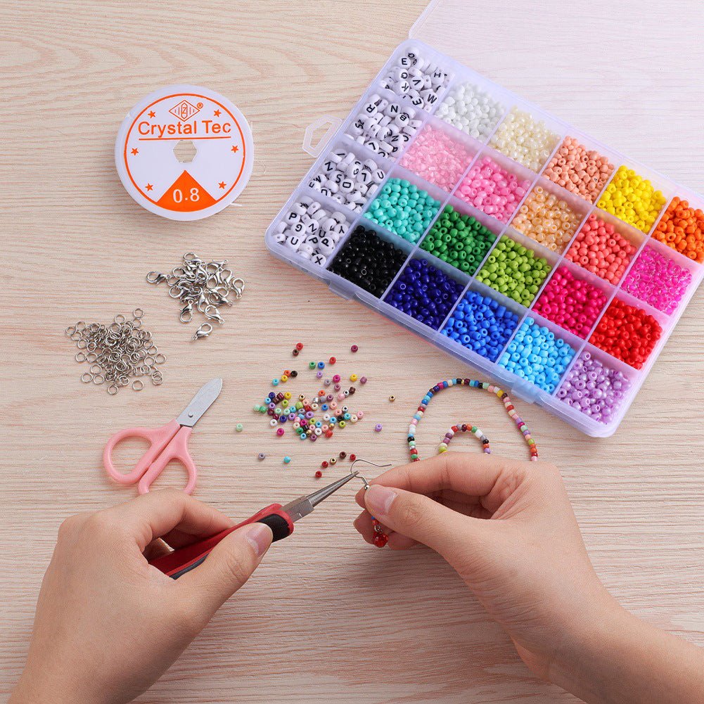 Colored Letter Beads Glass Rice Handmade Necklace | Luxury Home Accessories | Heulog Glow