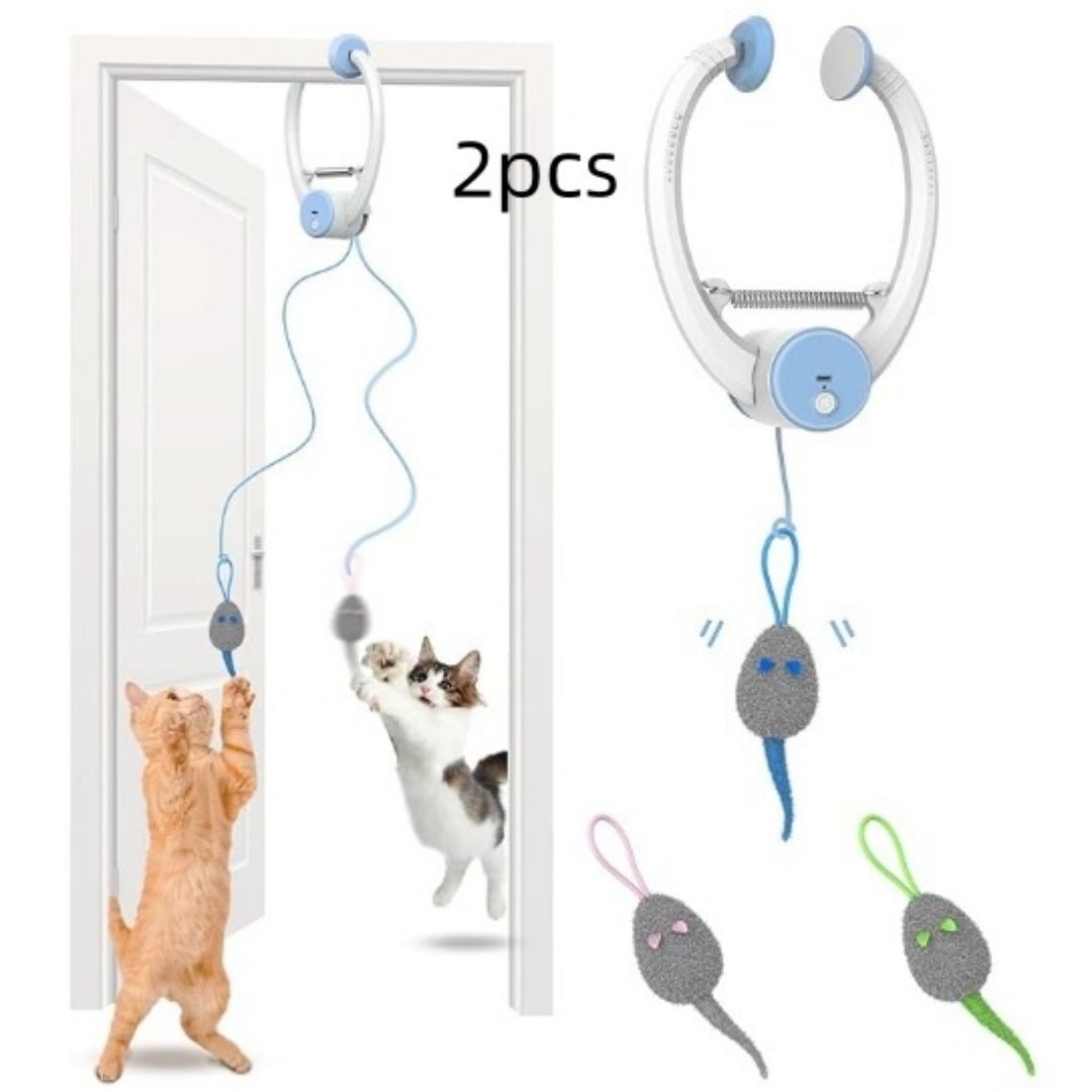 Colorful Beating Mouse Electric Door Holder Hanging Automatic Interactive Toy | Luxury Home Accessories | Heulog Glow