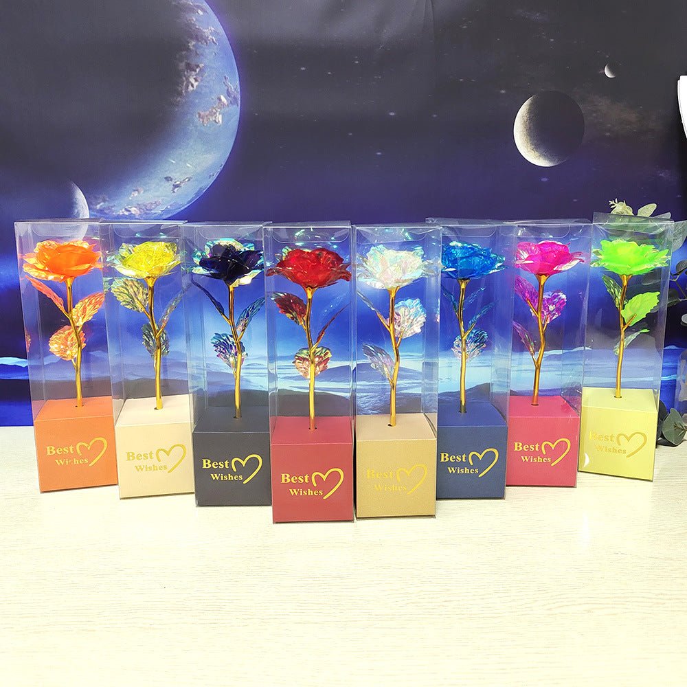 Colorful Gold Gold-foil Roses Mother's Day 520 Artificial Flower Valentine's Day Gift Christmas | Luxury Home Accessories | Heulog Glow