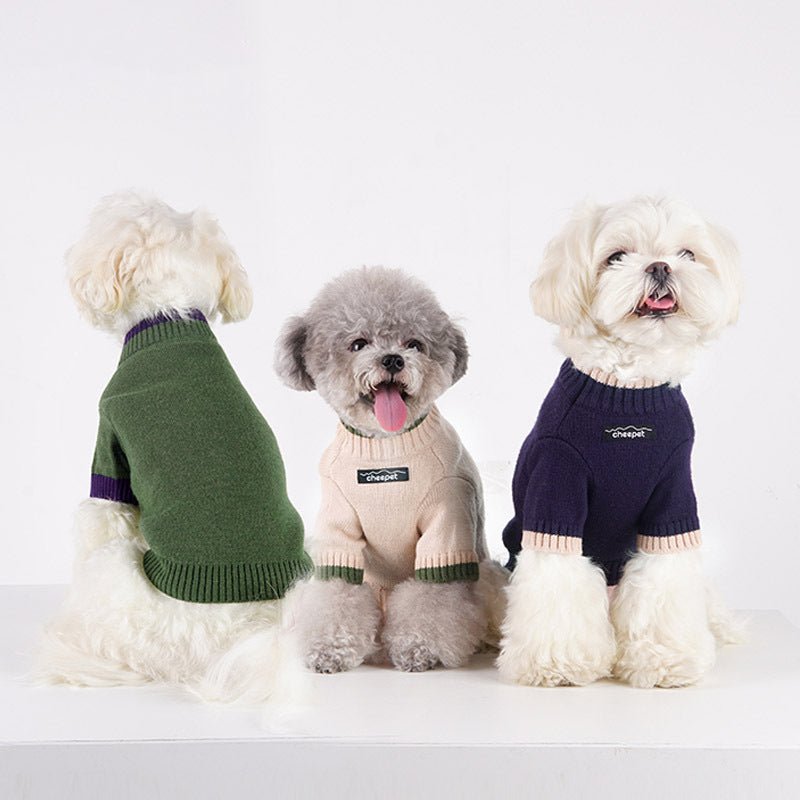 Contrast Color Two Legs Fall Winter Fashion Pet Sweater | Luxury Home Accessories | Heulog Glow