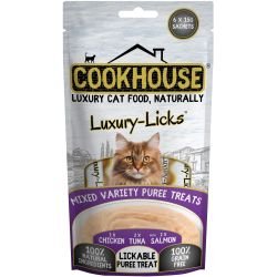 Cookhouse Cat Luxury Licks Mixed Puree, 90g | Luxury Home Accessories | Heulog Glow