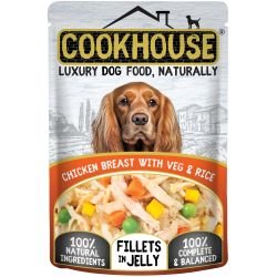 Cookhouse Dog Chicken Breast with Veg & Rice Fillets in Jelly, 100g x 15 | Luxury Home Accessories | Heulog Glow