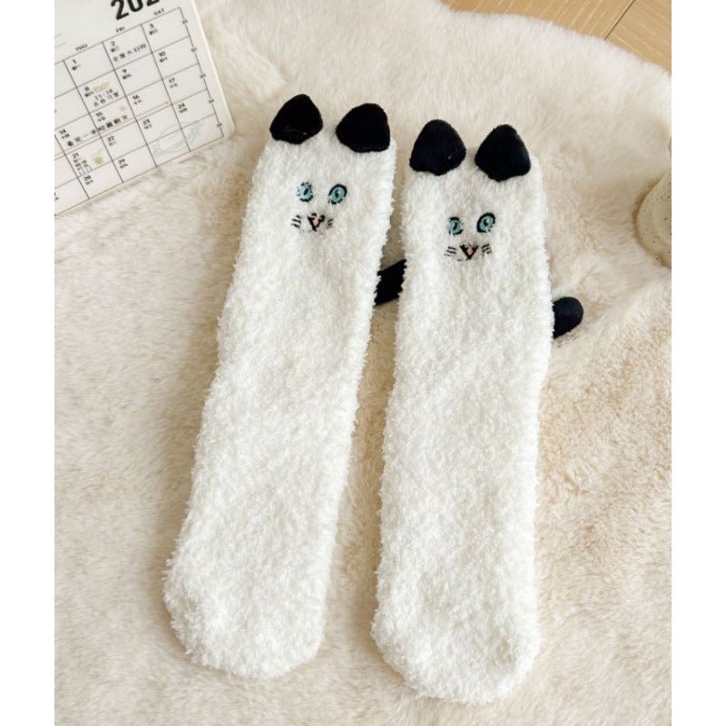 Coral Fleece Socks Women's Mid-calf Three-dimensional Cartoon Room Socks | Luxury Home Accessories | Heulog Glow