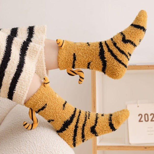 Coral Fleece Socks Women's Mid-calf Three-dimensional Cartoon Room Socks | Luxury Home Accessories | Heulog Glow