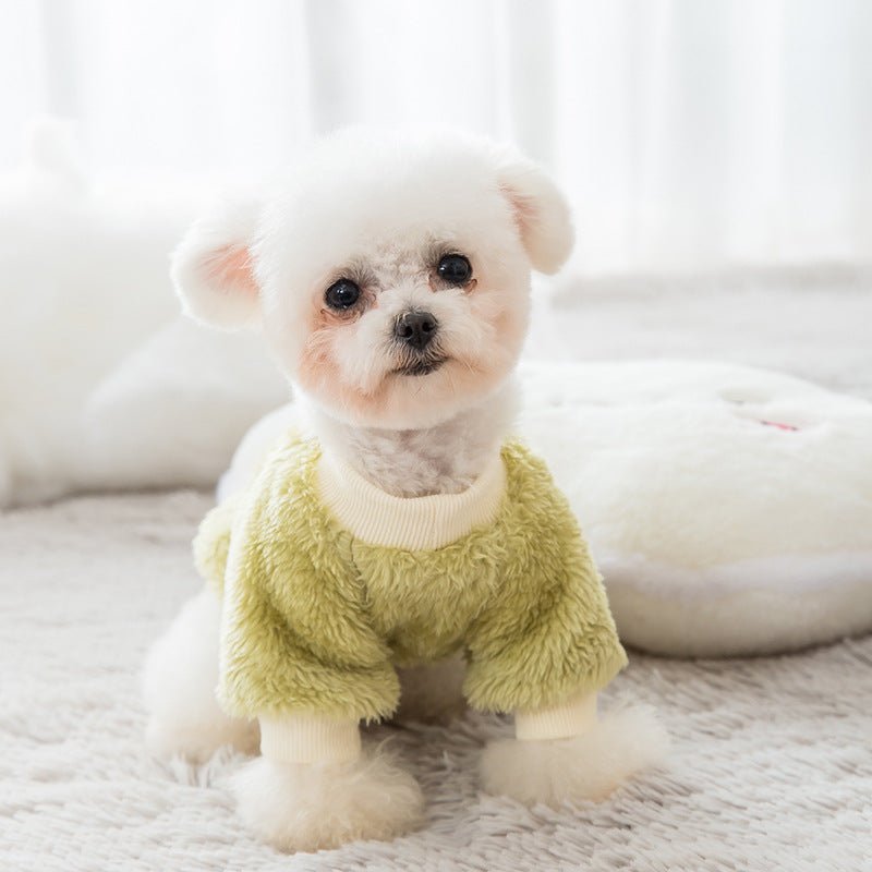 Coral fur warm in winter lovely dog Teddy clothes bear winter small dog cat feet autumn winter clothes | Luxury Home Accessories | Heulog Glow