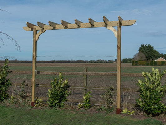 Corbel Single Beam Pergola, Plant Climbing Arbour - Sculpted brace