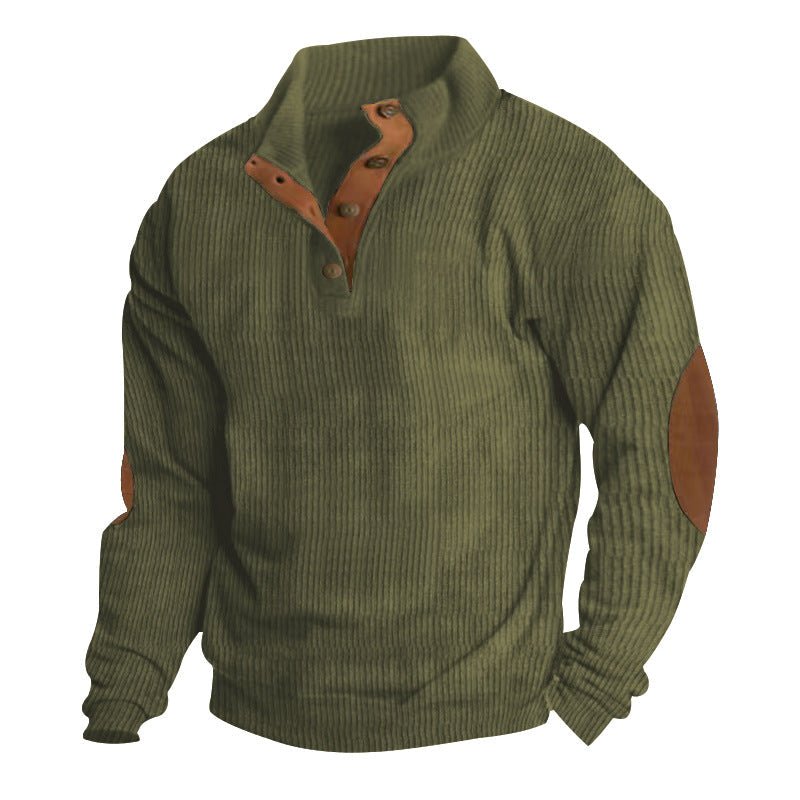 Corduroy Casual Stand Collar Long-sleeved Sweater | Luxury Home Accessories | Heulog Glow