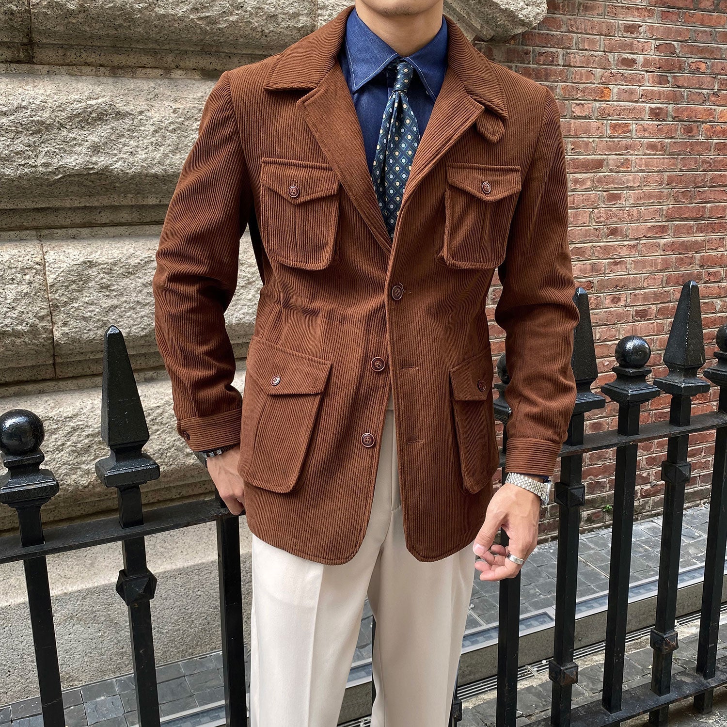 Corduroy Jacket For Men Thick Casual Slim | Luxury Home Accessories | Heulog Glow