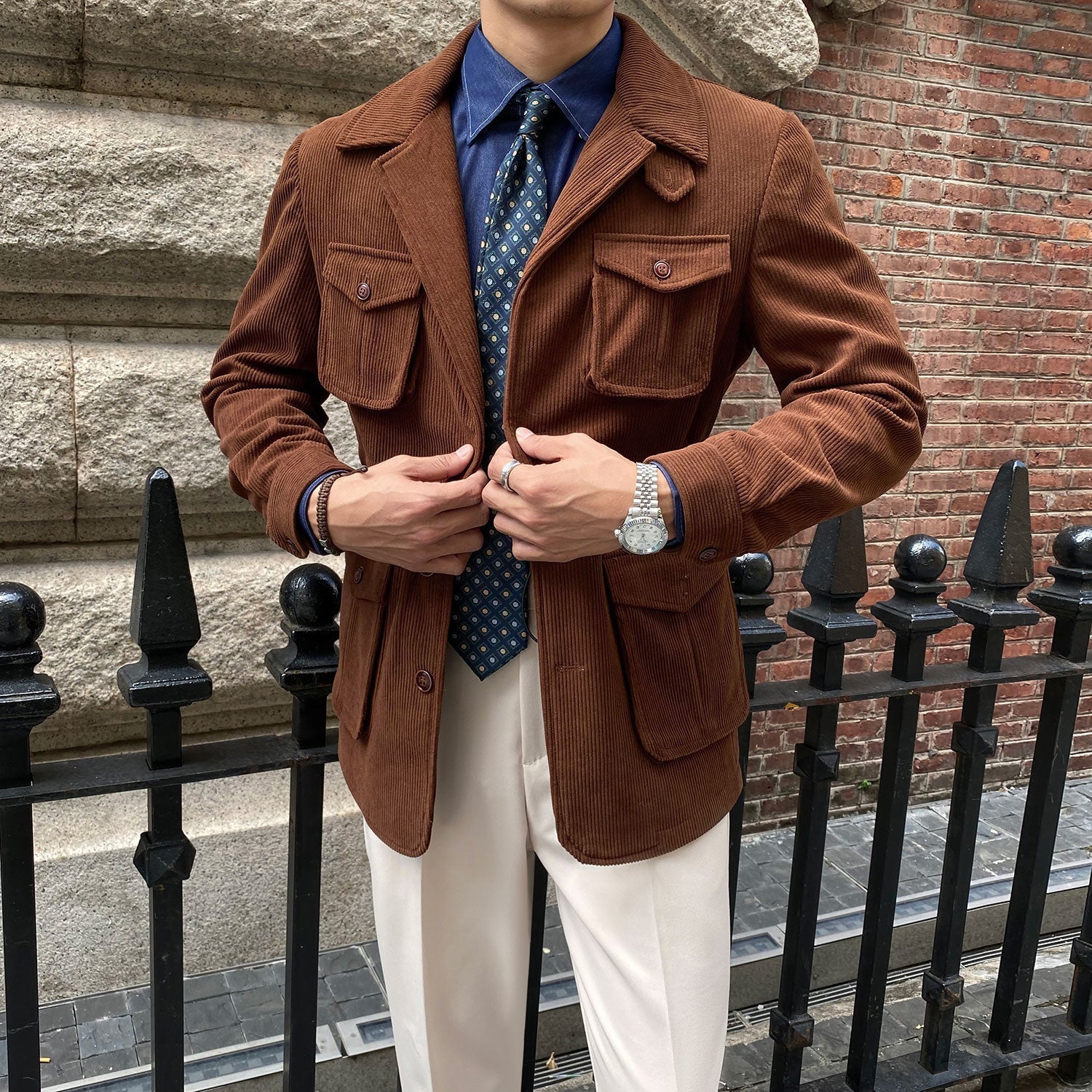 Corduroy Jacket For Men Thick Casual Slim | Luxury Home Accessories | Heulog Glow