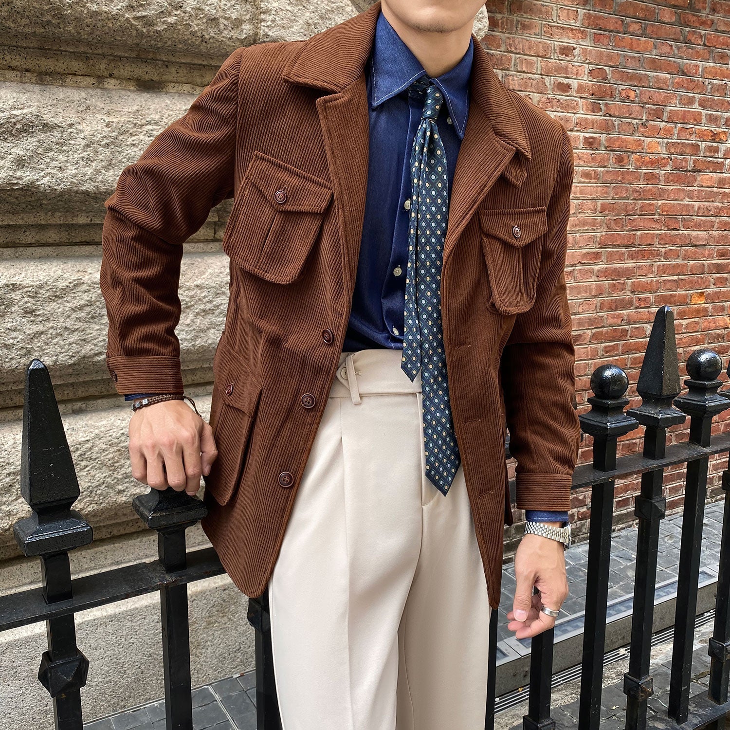 Corduroy Jacket For Men Thick Casual Slim | Luxury Home Accessories | Heulog Glow