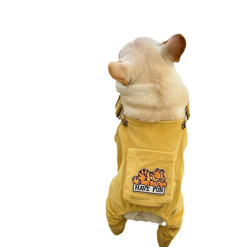 Corduroy Jumpsuit Adjustable Three-dimensional Pocket Cat Dog Clothes | Luxury Home Accessories | Heulog Glow