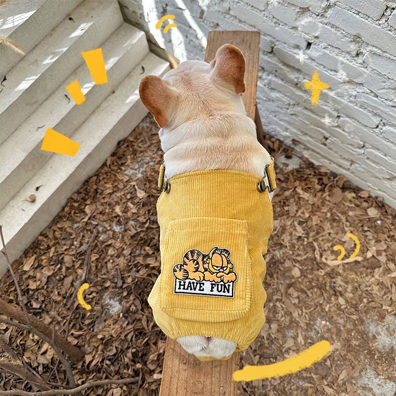 Corduroy Jumpsuit Adjustable Three-dimensional Pocket Cat Dog Clothes | Luxury Home Accessories | Heulog Glow