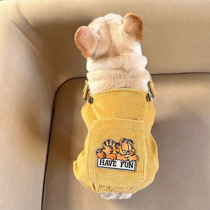 Corduroy Jumpsuit Adjustable Three-dimensional Pocket Cat Dog Clothes | Luxury Home Accessories | Heulog Glow