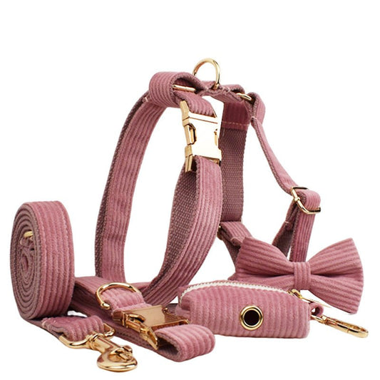 Corduroy Pet Collar Traction Rope | Luxury Home Accessories | Heulog Glow