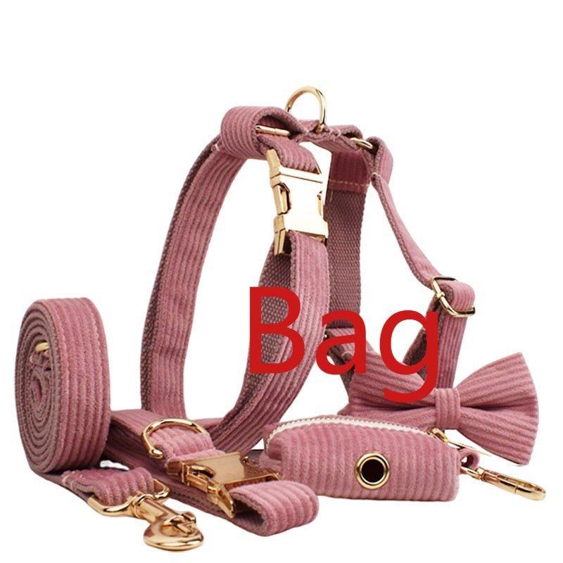 Corduroy Pet Collar Traction Rope | Luxury Home Accessories | Heulog Glow