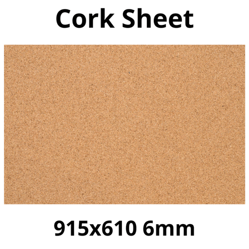 Cork Sheet - 915x610mm - 6mm - Décor and DIY - Pack of 1