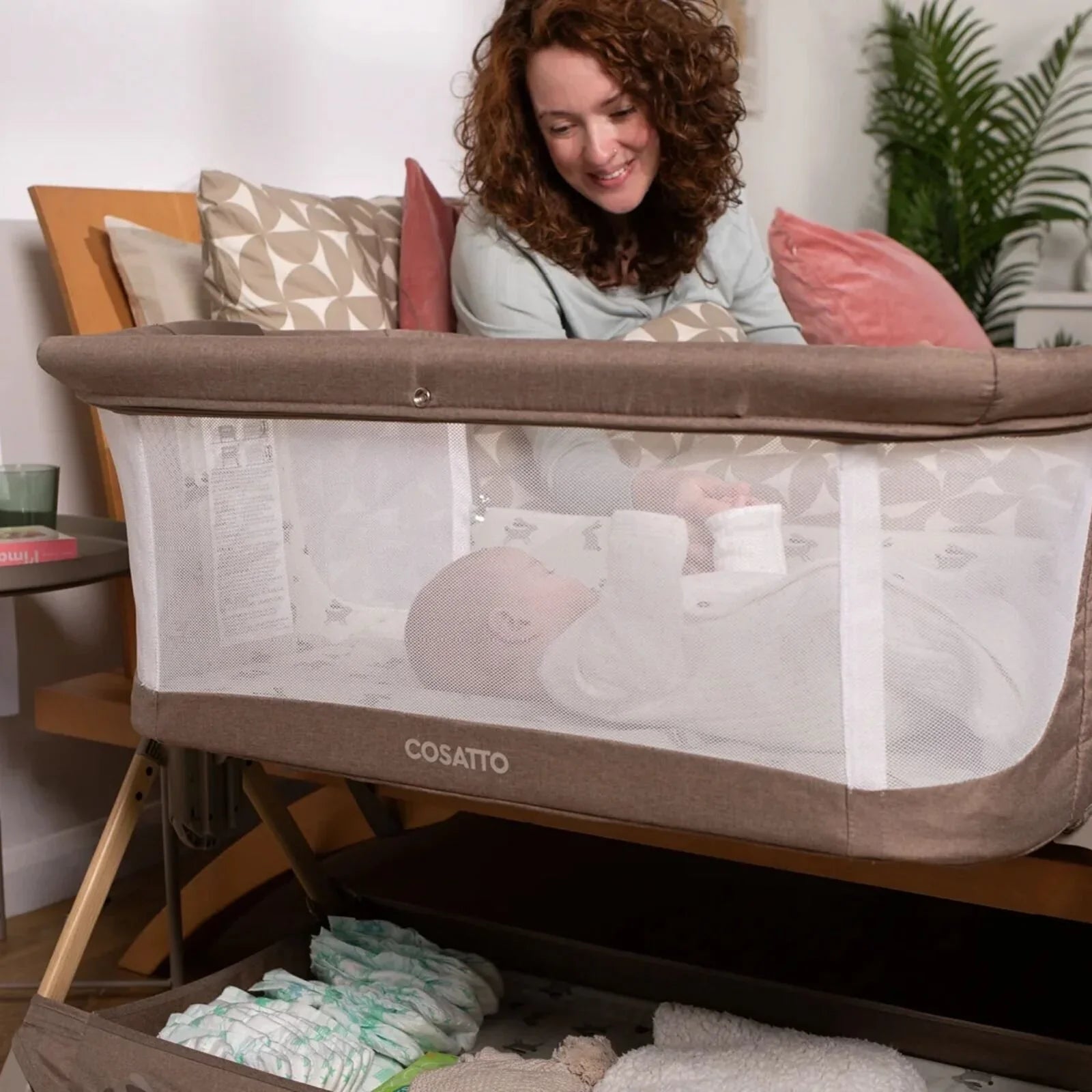 Cosatto Close to Me Folding Bedside Crib - Lollop | Luxury Home Accessories | Heulog Glow