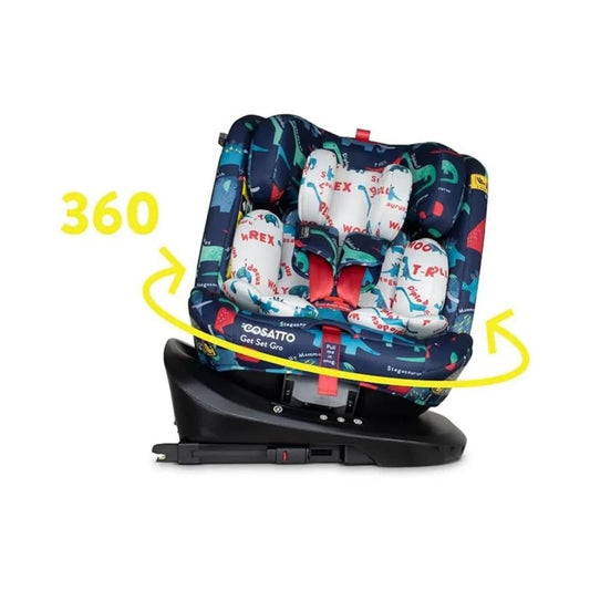 Cosatto Get Set Grow i-Size 360 Car Seat - D Is For Dino | Luxury Home Accessories | Heulog Glow