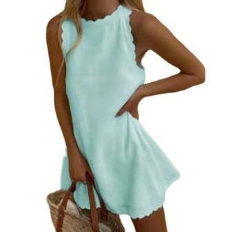 Cotton Hemp Solid Color Embroidered Ruffled Women's Dress | Luxury Home Accessories | Heulog Glow