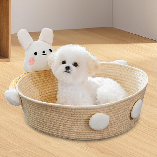 Cotton Rope Cat Bed Cat House Cat Scratcher Cat Scratching Board Woven Basket Cat Nest For Kitten Kitties Rabbits Indoor Cats, Rabbit | Luxury Home Accessories | Heulog Glow