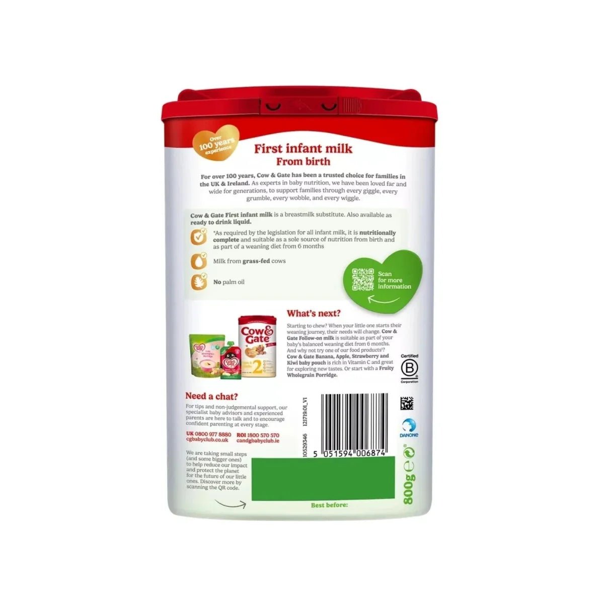 Cow & Gate 1 First Infant Milk Formula 0-6 months 800g | Luxury Home Accessories | Heulog Glow